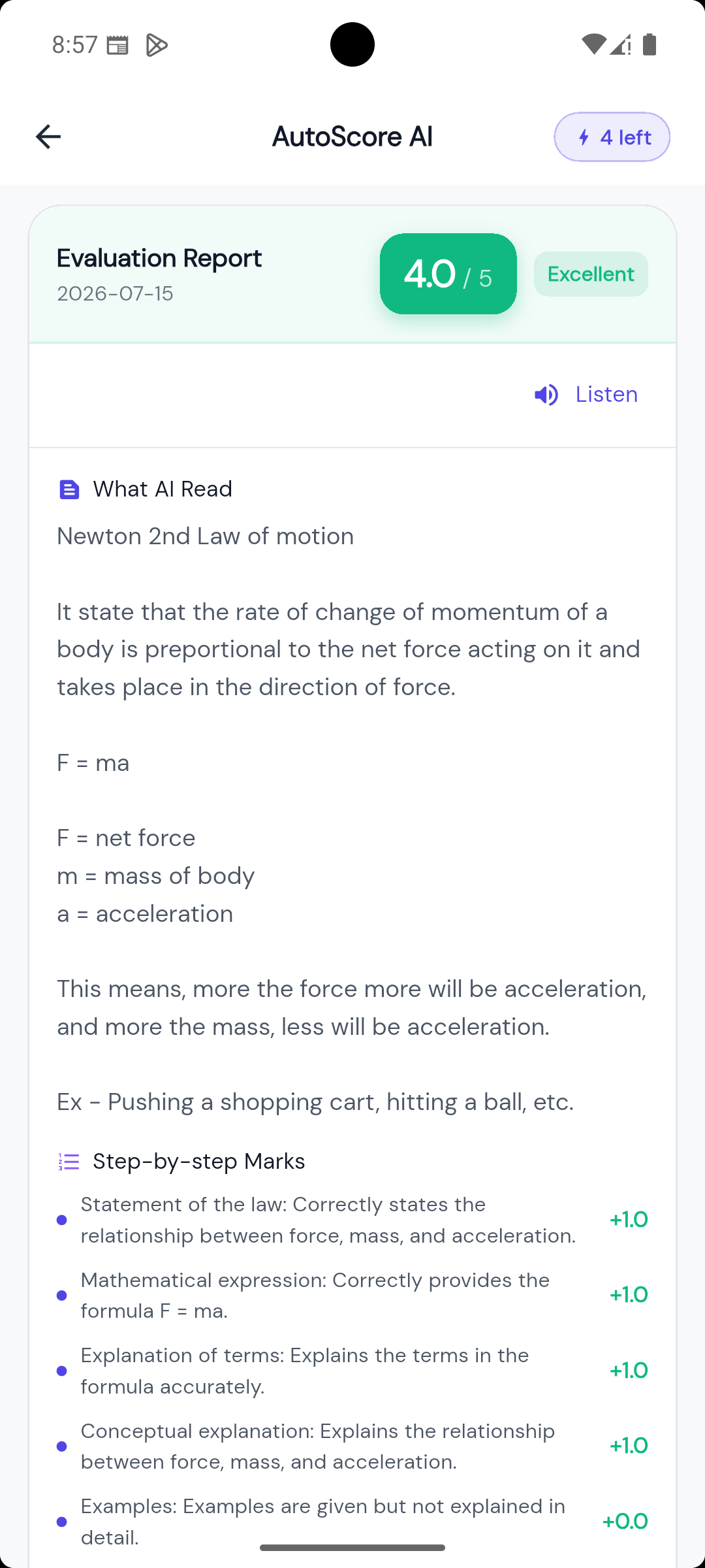 PrepOne AI Handwritten Scanner Evaluation Preview